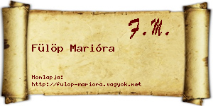 Fülöp Marióra névjegykártya